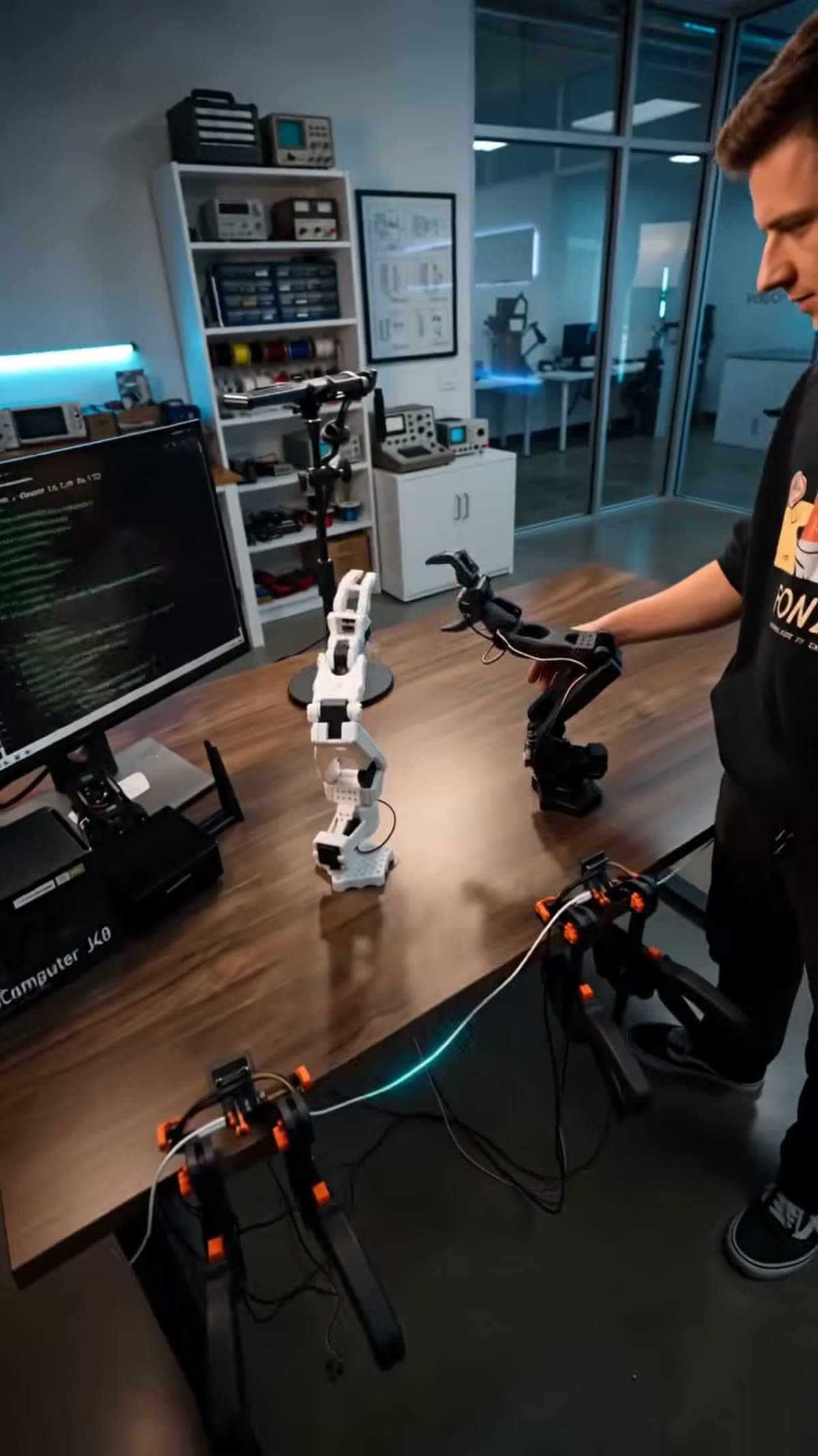 Teleoperated Robot Arm Pair — LeRobot AI Imitation Learning | Robo Kids - view 2
