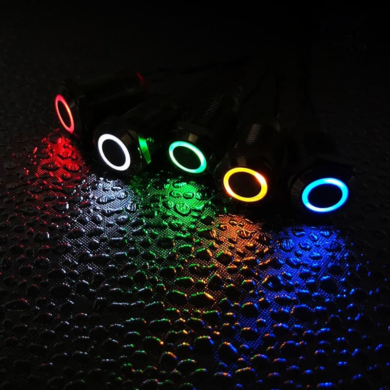 Illuminated Metal Push-Button Power Switch — LED Ring · IP65 · 16/19/22 mm - view 4
