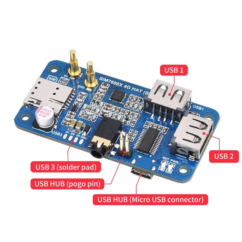 SIM7600G-H 4G HAT (b) - view 4