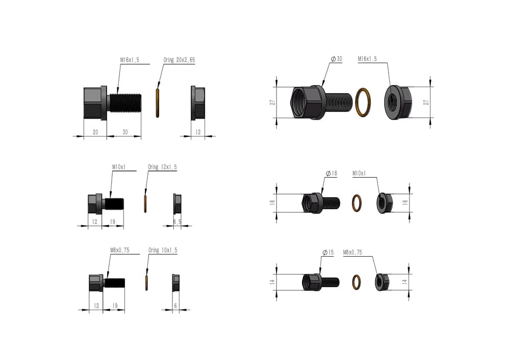 Hydrocean Hollow Screw Threading Bolt